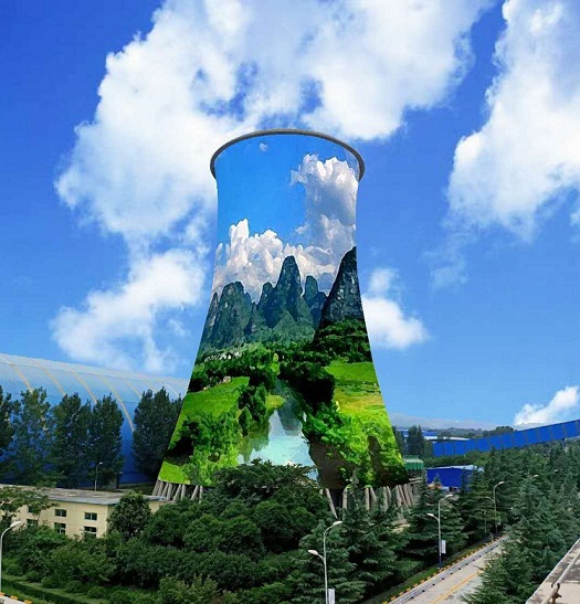 茂名冷却塔美化彩绘的施工要求及方案选择